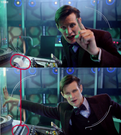 You can see Matt’s script in this scene from the 50th,