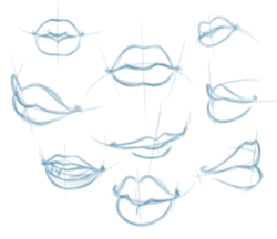 inkstash:  Not a lot of time to draw today. Just practicing lips