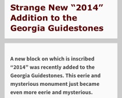 nowyoukno:  esotericworld:  Georgia Guidestones The frightening