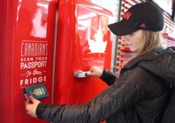Free beer fridge at the Canadian Olympic House in Sochi
