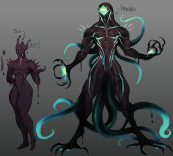 maunderfiend: redesign of a symbiote oc of mine, Harbinger