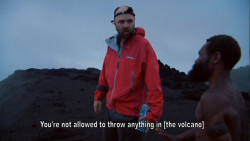 zombielipstickk:Karl Pilkington at the top of an active volcano