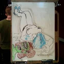 Drawing at Dr. Sketchy’s! Thanks Fonda! #art #drawing #figuredrawing