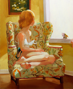 racheldorisgregor:  Unfinished Composition (Girl in Floral Chair), Oil