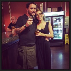 This guy knows how to make beer AND wear a skirt. Uh, I mean kilt. Yeah, whatever, he&rsquo;s cool and I&rsquo;m so lucky to call him a friend. #beertastinglessons (at Stone Brewery)