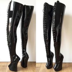 rtbu:  85cm “HARD” shaft crotch hoof sole boots in patent