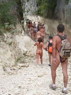 always-naked-man: nudienews: forrealnudistsnaturists: Hiking