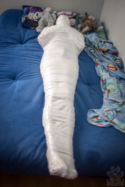 wolfybound:  My very first white duct tape mummification :3 loved