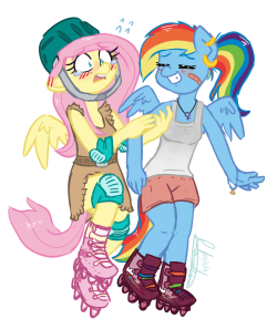 lucidlarceny:friendshipisalpaca wanted more rainbow dash in rollerblades