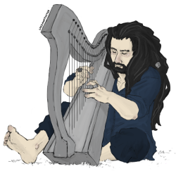 ladynorthstar:  I have a soft spot for Thorin playing the harp…