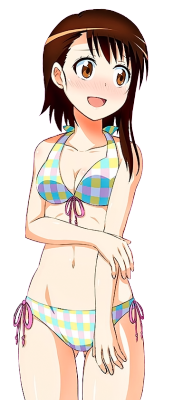 onodorable:  Transparent of Onodera in Chitoge's swimsuit - [Source]