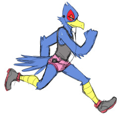 A sketchy-lined Falco, an attempt to draw him in something other