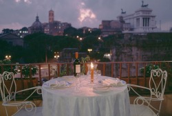 kradhe:  ITALY. Rome. October 1994. A dinner setting.   Steve