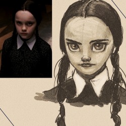 duchess94:  Day 18/365!  Wednesday Addams sketch, trying to