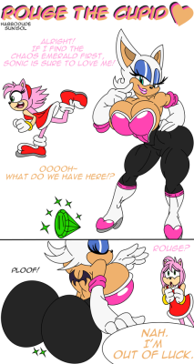 thecooltiny:  Rouge The Cupid Rouge and Amy are looking for a