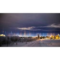 Light Pillars over Alaska #nasa #apod #lightpillars #icecrystals