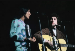 bobdylan-n-jonimitchell:Joan Baez and Bob Dylan, Philadelphia,