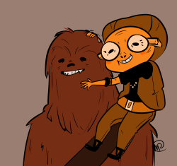 juniperhoot:  froggiarti:  If Chewie and Maz Kanata don’t have