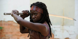 Michonne and her personal weapon of mass destruction, the Katana
