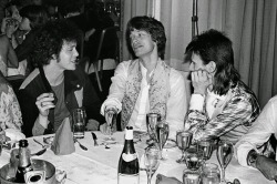 Lou Reed, Mick Jagger & David Bowie at Cafe Royale, 1973.