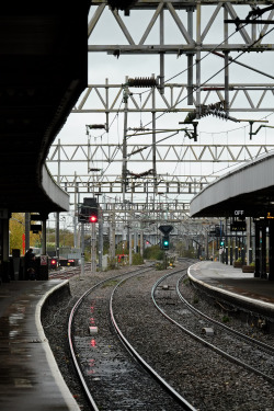 scavengedluxury:  Nuneaton station tracks. November 2015.  