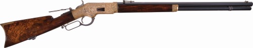 peashooter85: Engraved Winchester Model 1866 lever action rifle