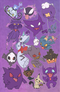 onisnow:Updated my ghost pokemon print!