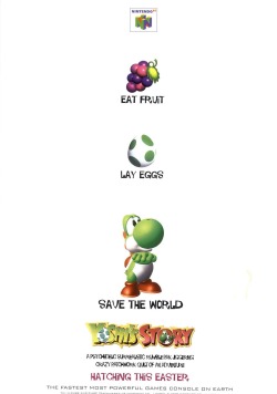 oldgamemags:  Eat Fruit, Save Eggs, Save the world. Yoshi’s