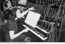 miracleyangwenli:  Wendy Carlos working on the Tron score. Photograph