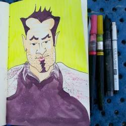 Colored in a quick doodle of a dude on the train. #mattbernson