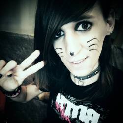 Peace meow lol im cute? xd #emo #emogirl #emocat #nekogirl #neko