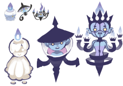 japhers:  the full barely-humanized Chandelure evolution lineup