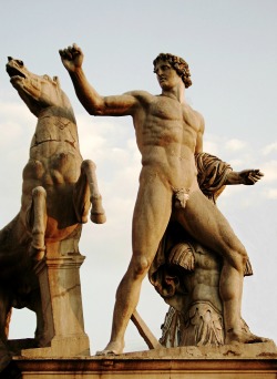 hadrian6:  Castor or Pollux. Piazza del Quirinale. Rome. http://hadrian6.tumblr.com