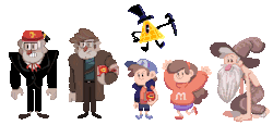 grunkindonuts:  I did up some Gravity Falls pixels!   These