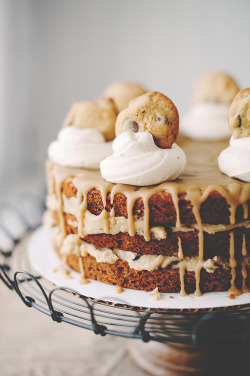bakeddd:  chocolate chip cookie layer cake with cookie dough