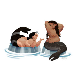 thesanityclause:  Some inuit mermaids chilling talking about