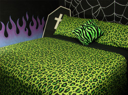hells-blankets:  Acid Leopard , Lime Green Leopard Print Queen