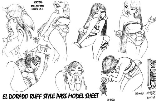 eatmyvision:  The Road To El Dorado Model Sheets of Chel 