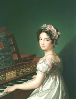 historicalfashion:  Artist’s Daughter, Manuela, Playing Piano