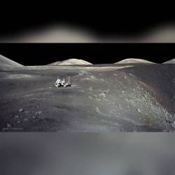 Apollo 17 at Shorty Crater #nasa #apod #apollo17 #moon #lunarrover