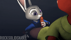 rocksolidsnake:  Judy Hopps Nibbling Nick’s Carrot Angle 1: