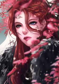 raventear:Another painting test featuring Sansa Stark Oh how