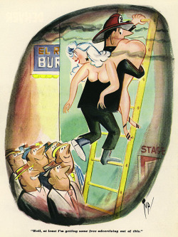 burleskateer:   Burlesk cartoon by Bob “Tup” Tupper..  Scanned