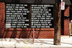 A fantastic anagram on the street. By Micah Lexier and Christian