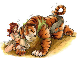 furryfantasyx:  Tiger TF by DrawingKuma  