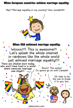 satwcomic:    Red White and Rainbow stripes  Marriage equality!!