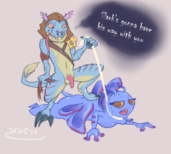 C’mon I haven’t spawned yet!Slark pouncing on fem Puck. Slark