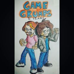 To celebrate the 5th Aniversary of Game Grumps, I drew this little