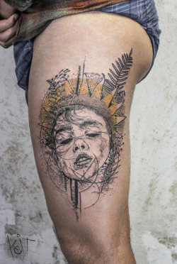 koittattoo: Girl face tattoo by KOit, Berlin. koittattoo@gmail.com