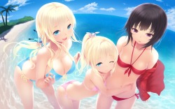 akira-europe:  bikini boku wa tomodachi ga sukunai cait cleavage